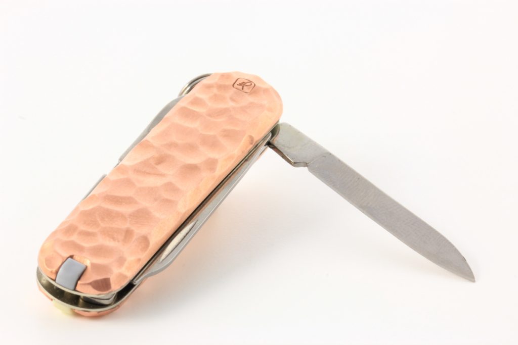 hammered copper pocket knife