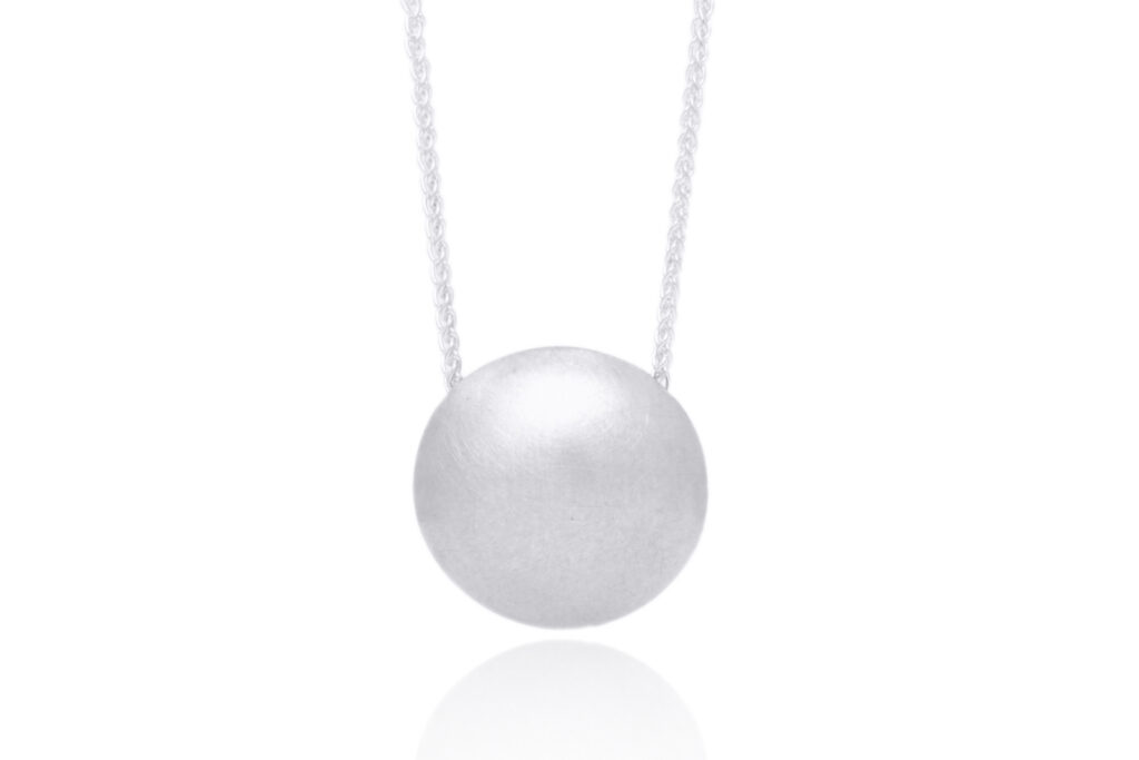Brushed sterling silver Pill Pendant