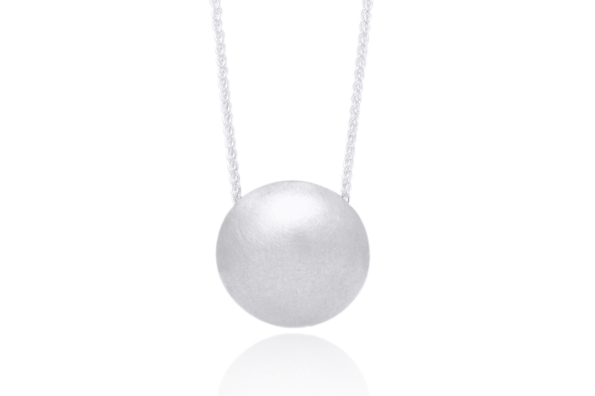 Brushed sterling silver Pill Pendant