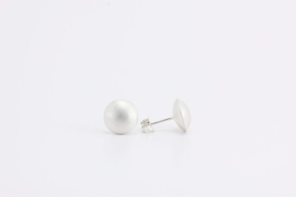 Sterling silver pill stud earrings