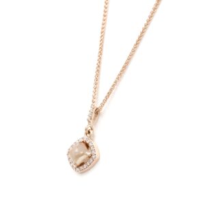 0.72 ct Natural Rose-Cut Diamond Pendant in 14k Rose Gold