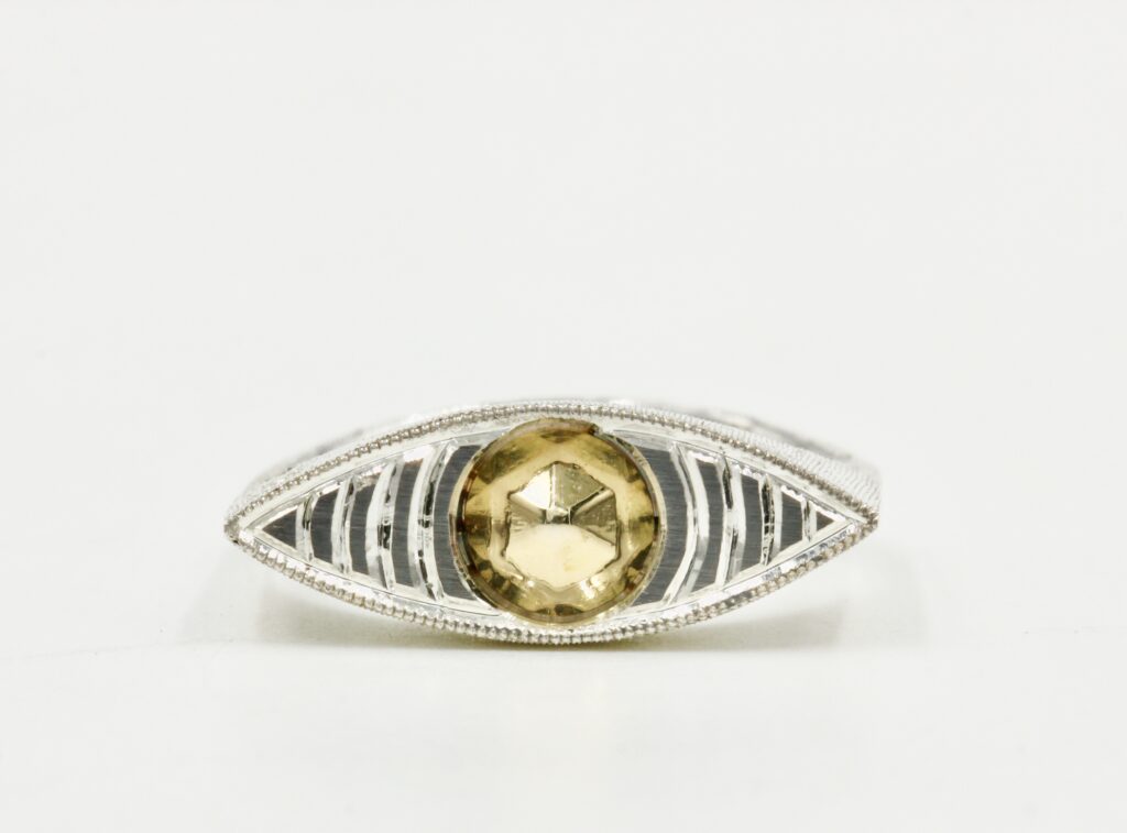 de-Vision — Sterling Silver, 14K Gold and Lab-Grown Diamond Eye Ring